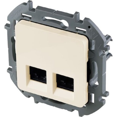Розетка компьютерная без рамки Legrand Inspiria 2-м. RJ45+RJ45 6e слоновая кость картинка